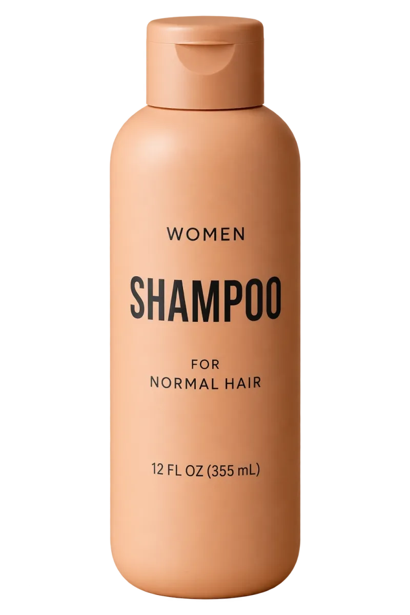 Sunburst transparent cutout preserving the shampoo bottle and label