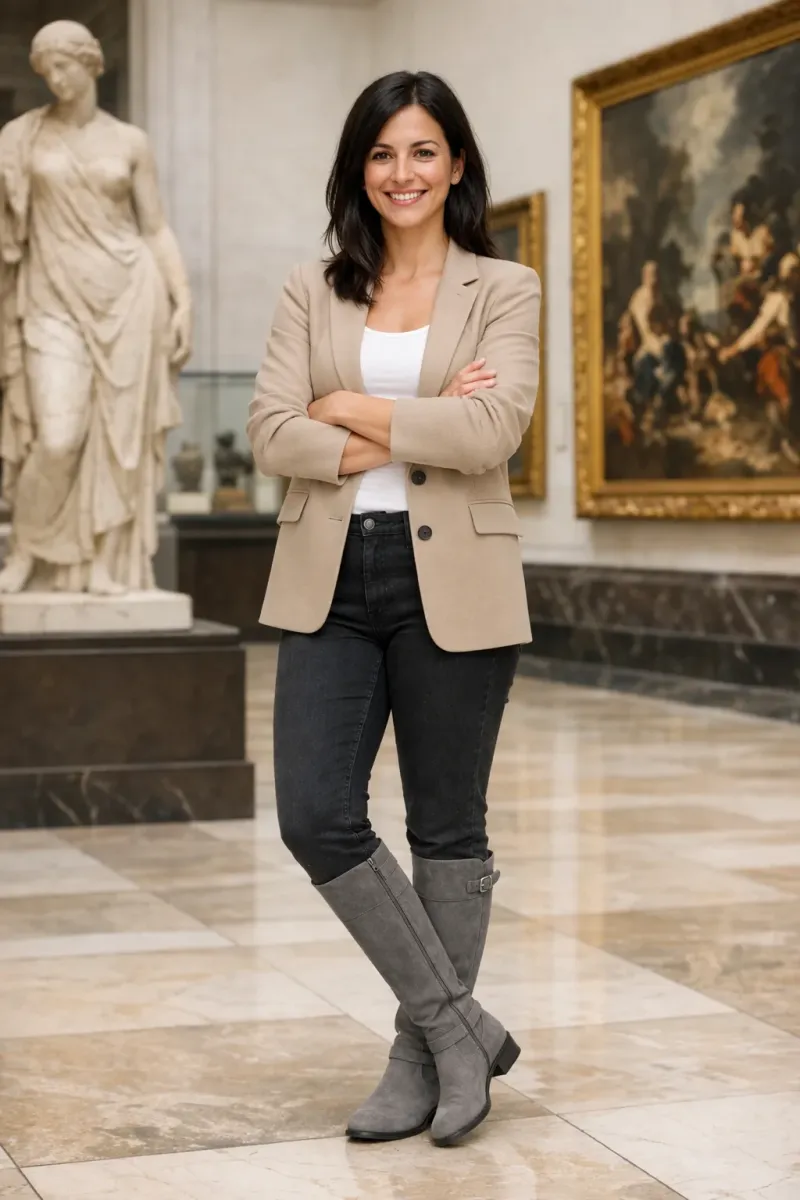 Sunburst clothing edit preserving the same woman, pose and museum composition