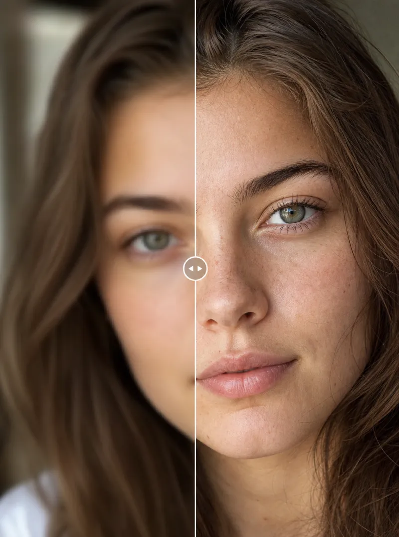 Antes/después: retrato suave a 4K
