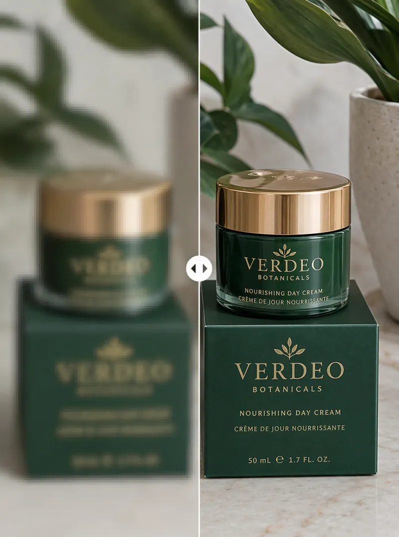 Antes/después: texto de packaging más claro