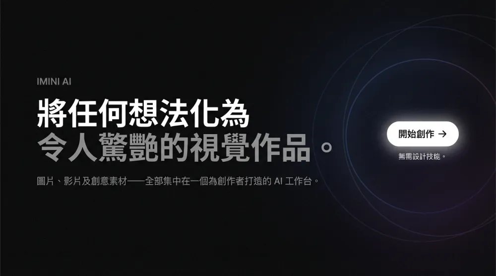 將任何想法化為令人驚艷的視覺作品 — iMini AI
