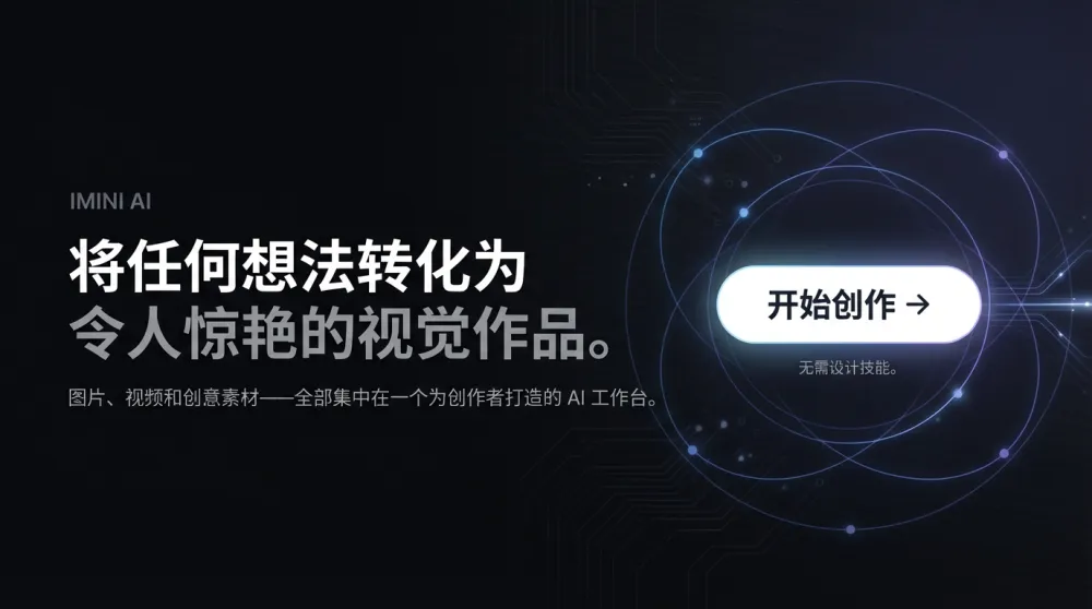 将任何想法转化为令人惊艳的视觉作品 — iMini AI