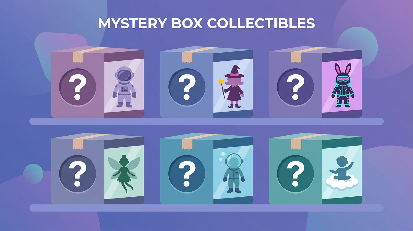GPT Image 2 blind box prompt series of figures in mystery packaging