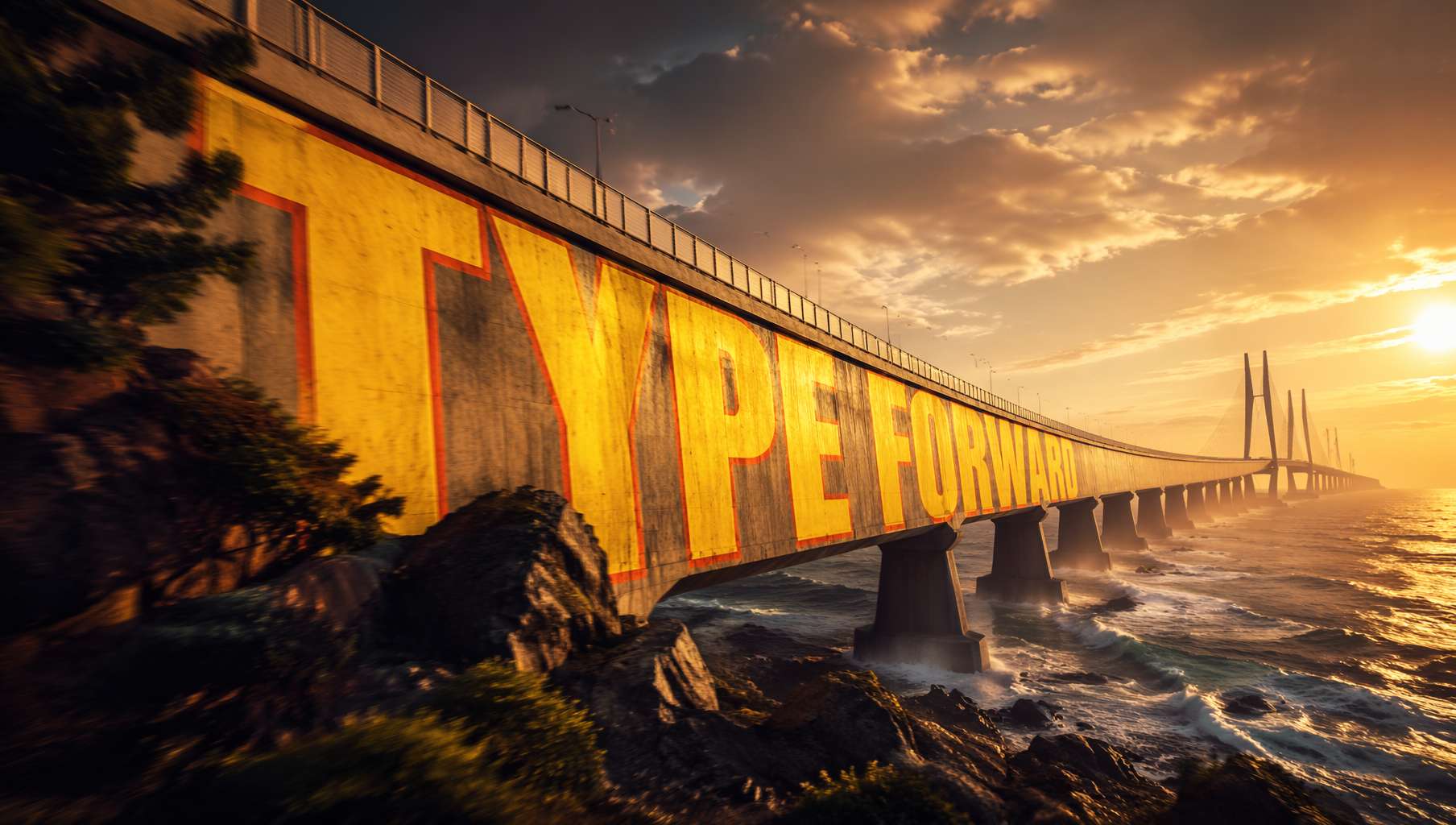 Oversized perspective typography