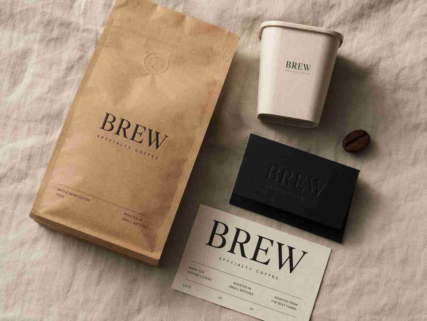 Logo, type posters & packaging mockups