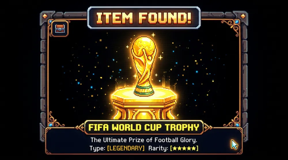 AI generated pixel art FIFA World Cup trophy retro RPG
