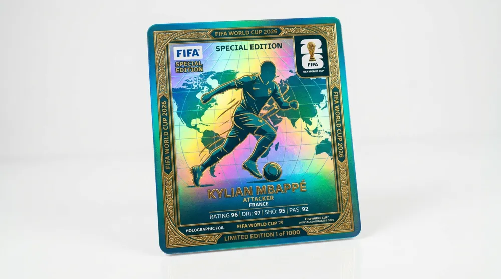 AI generated FIFA World Cup 2026 holographic trading card
