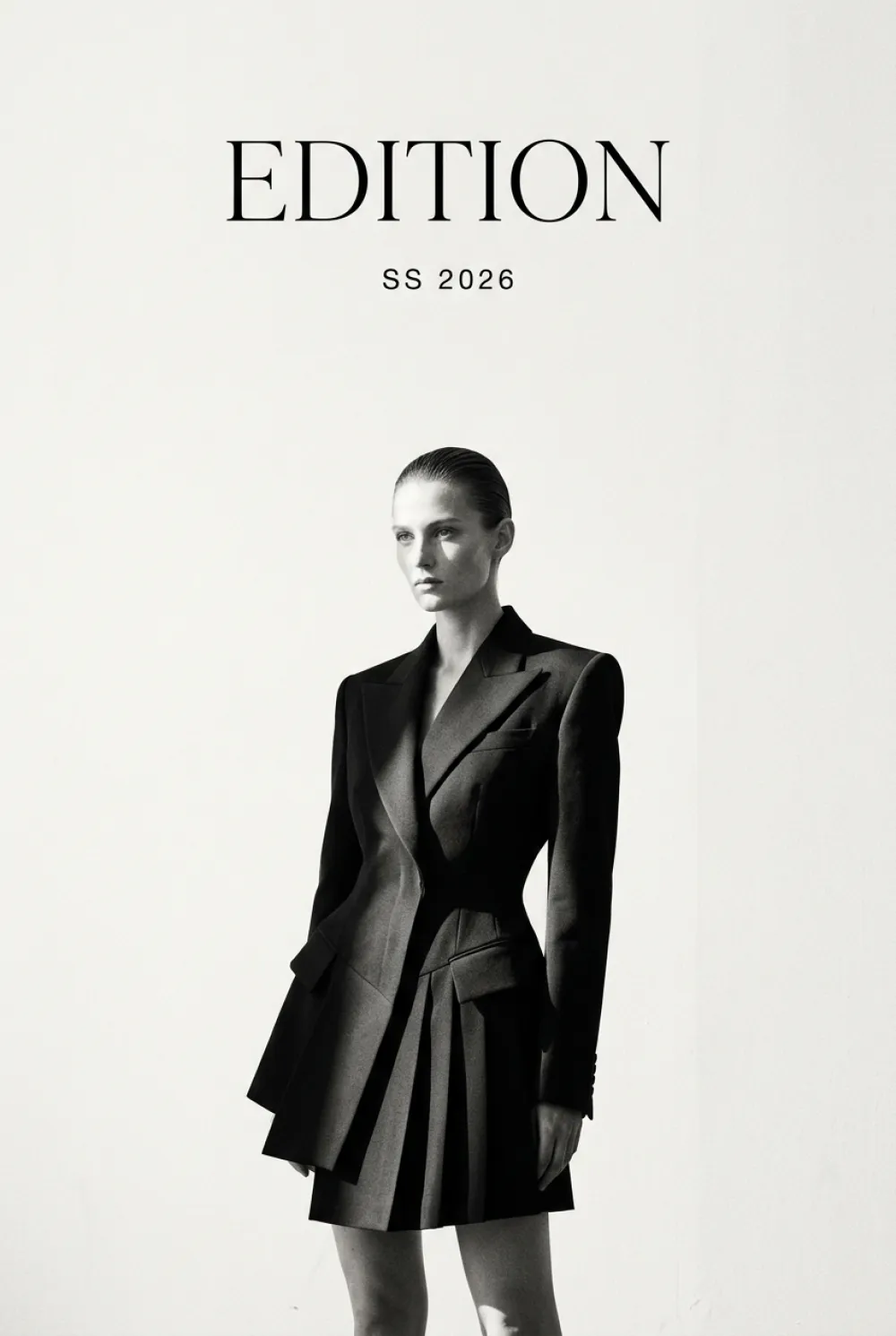 Codex AI generated minimalist fashion editorial triptych poster with dramatic side lighting