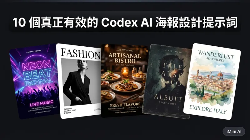 10 個真正有效的 Codex AI 海報設計提示詞（2026）