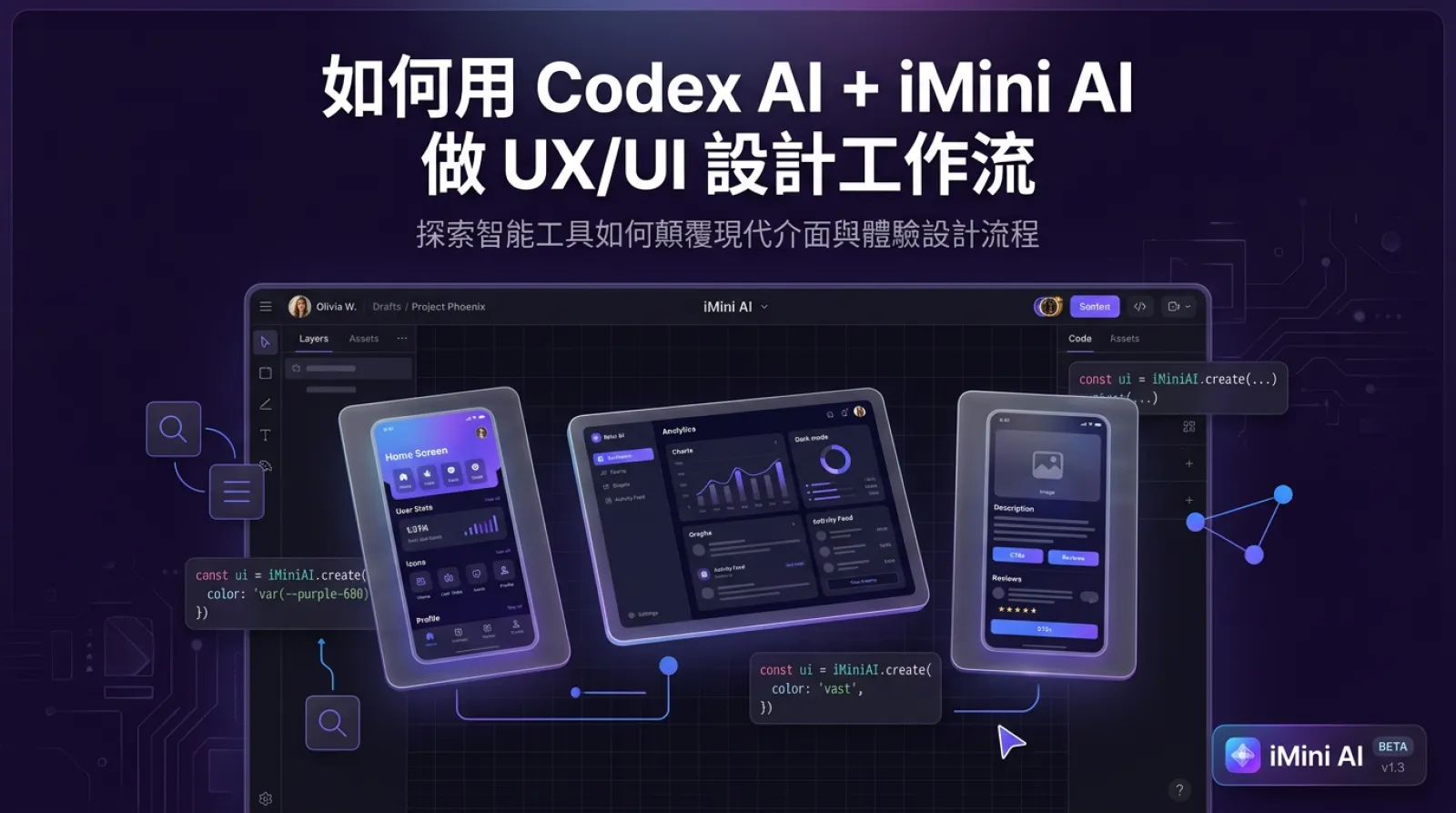 如何用 Codex AI + iMini AI 做 UX/UI 設計(2026 工作流程)