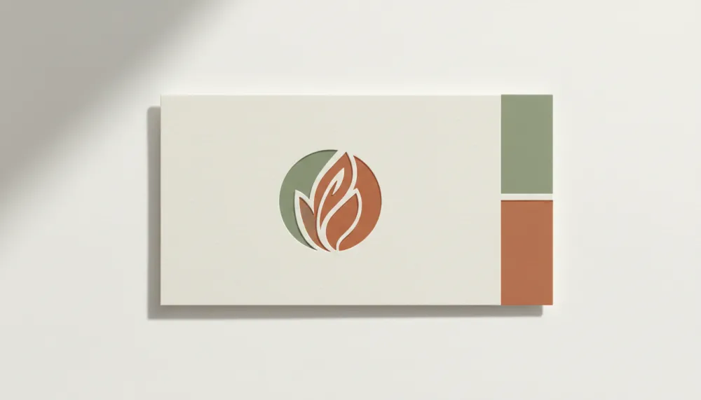 Wellness health brand logo design concept — organic circular form in sage green and terracotta