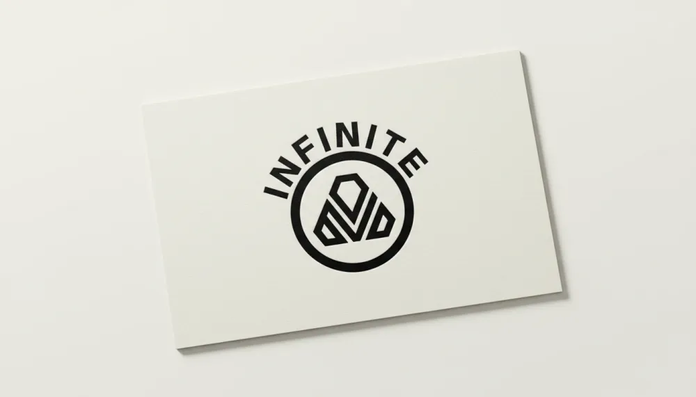 Streetwear brand badge logo — bold condensed wordmark in black, high contrast editorial