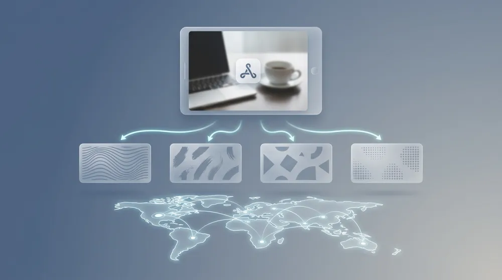Localized captions for multilingual blog visuals