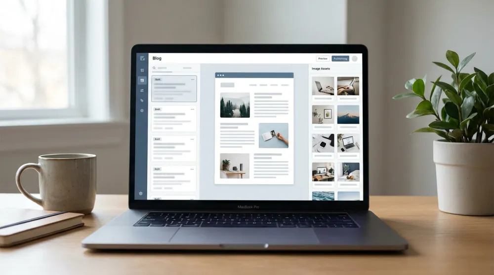 Publishing AI-assisted blog drafts with visual assets