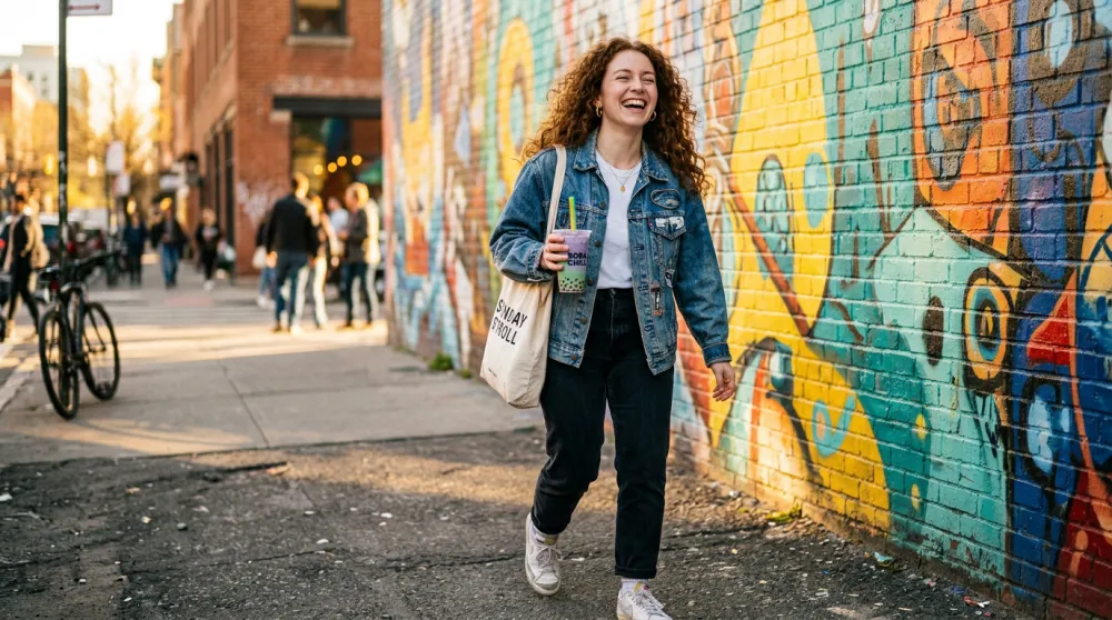 UGC style candid creator AI image prompt example