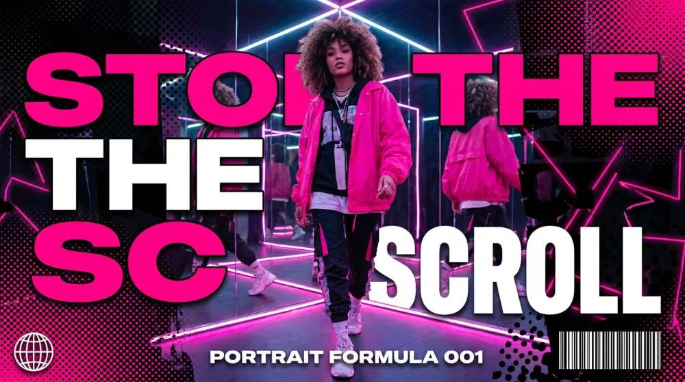Social media portrait prompt template — stop the scroll AI image