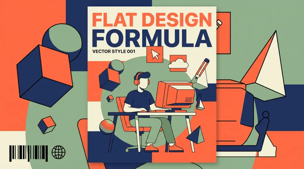 Flat vector illustration prompt template — clean infographic AI image