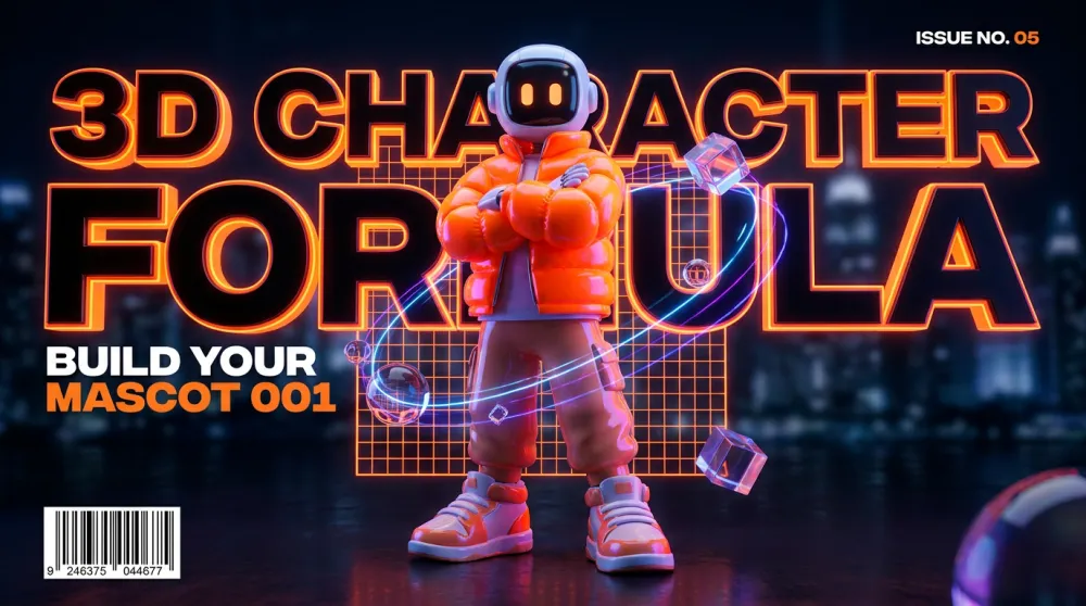 3D character illustration prompt template — mascot AI image generation