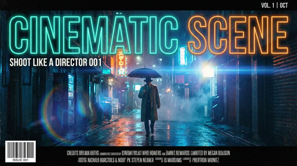 Cinematic scene prompt template — film-style AI image generation