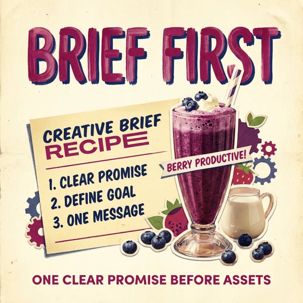 Retro brief first poster for iMini AI agent workflow