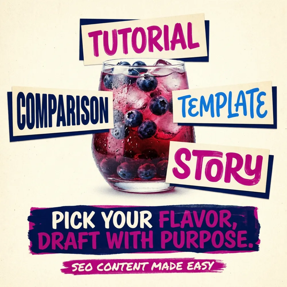 Retro poster for choosing reader intent before AI content drafting