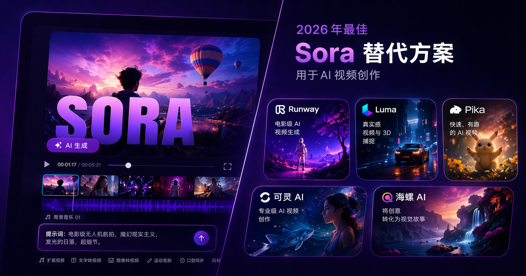 2026 年最佳 Sora 替代工具:10 款 AI 视频推荐