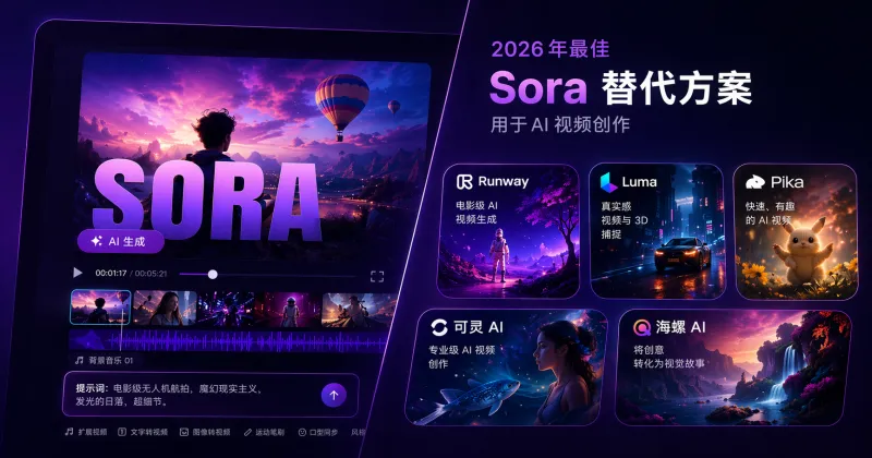 2026 年最佳 Sora 替代工具:10 款 AI 视频推荐