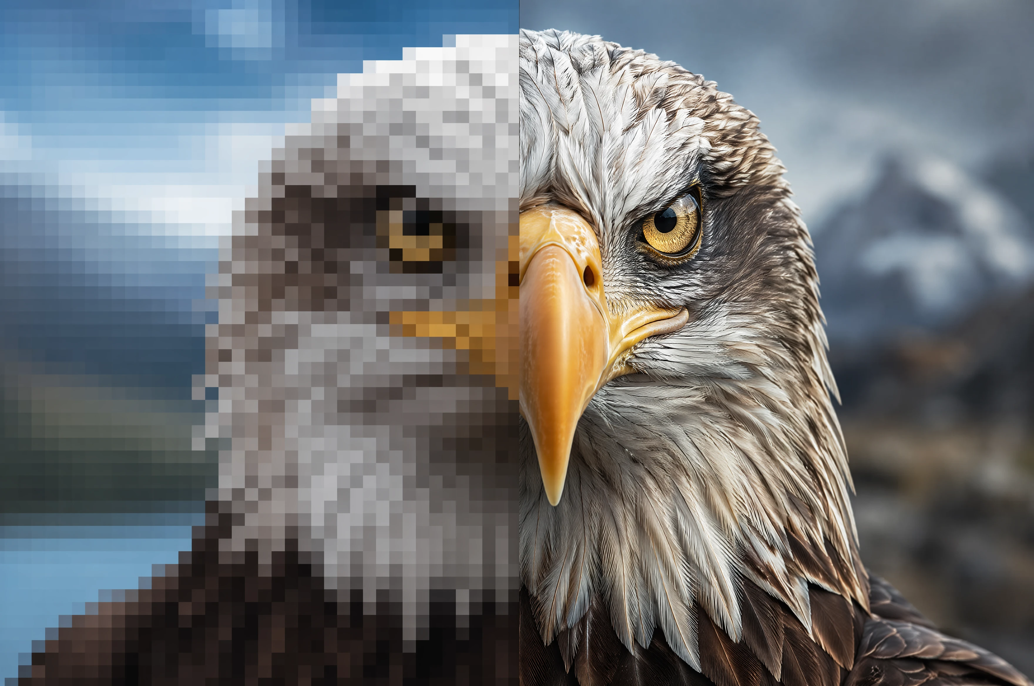 Eagle Face Upscale Comparison