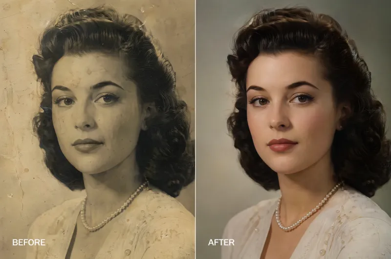 AI-restored fine detail