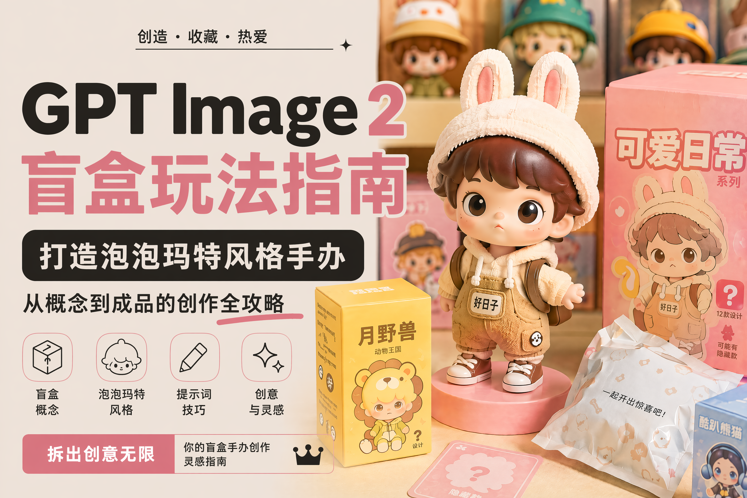 GPT Image 2 盲盒提示词教程 制作 Pop Mart 风格公仔完整指南