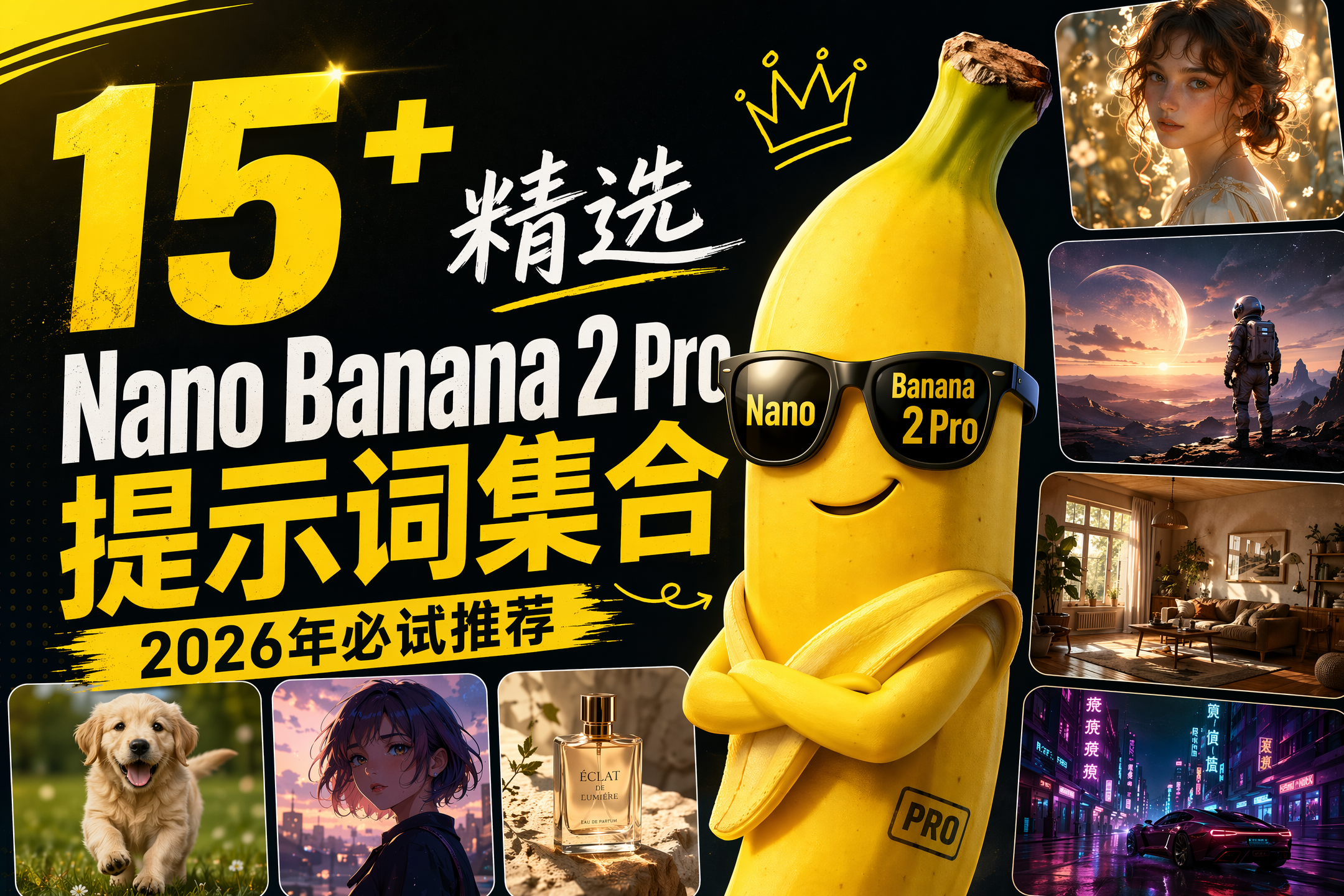 15+ 个热门 Nano Banana 2 Pro 提示词,2026 年必试