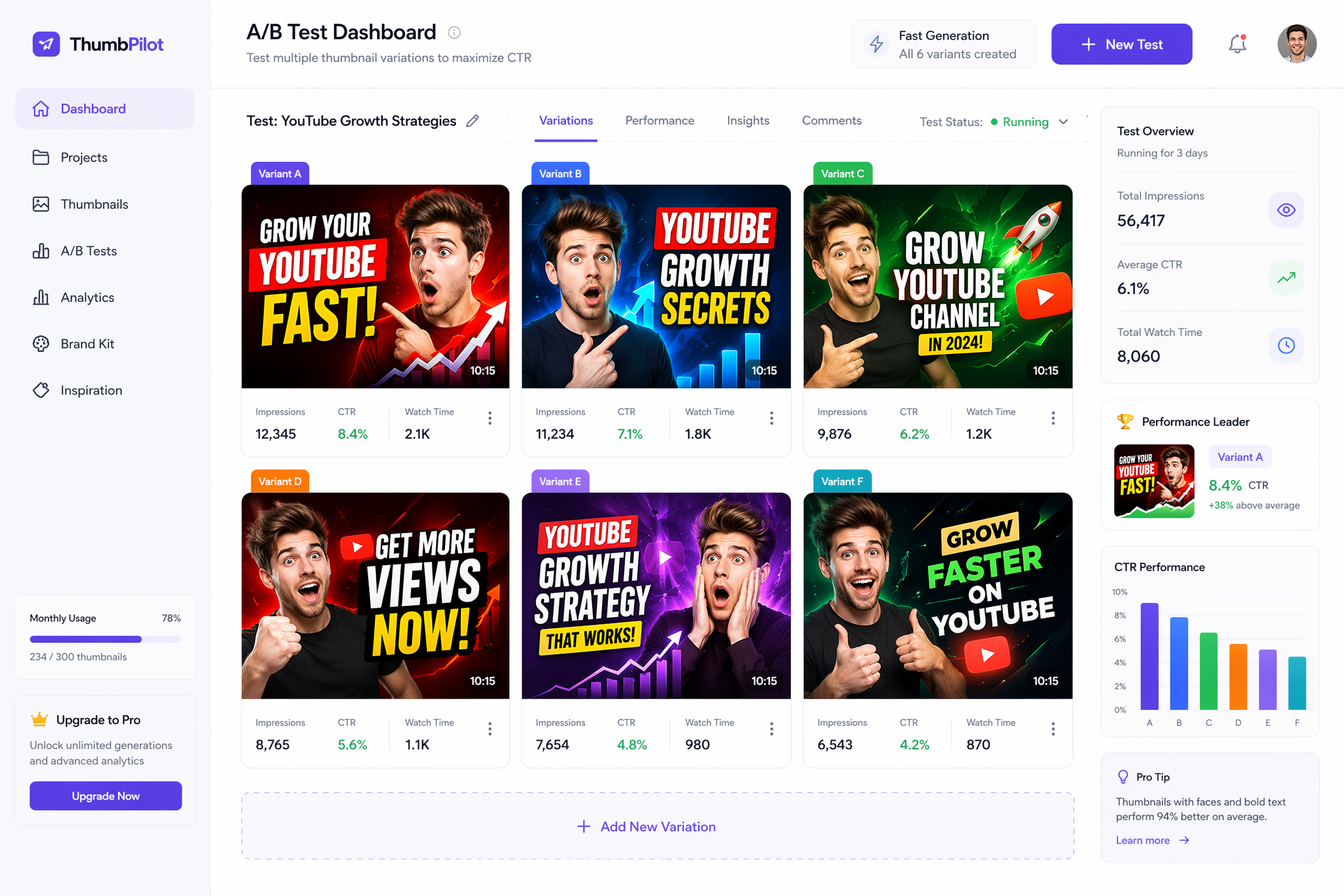 Batch thumbnail generation for YouTube channels