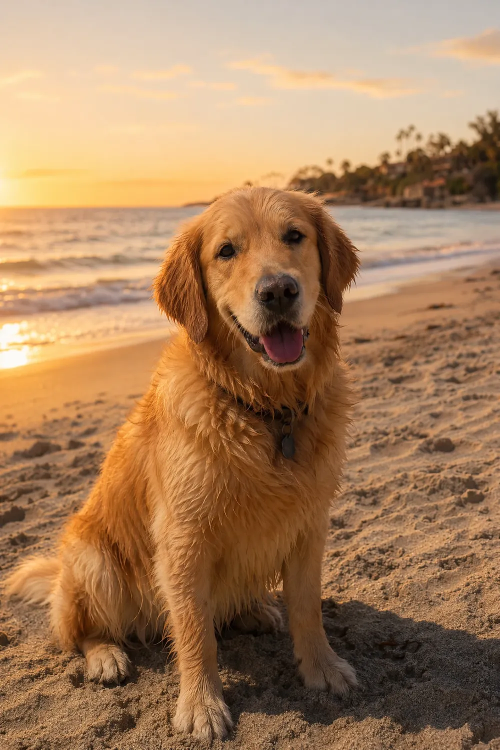 AI image generated with simple prompt: a dog on a beach