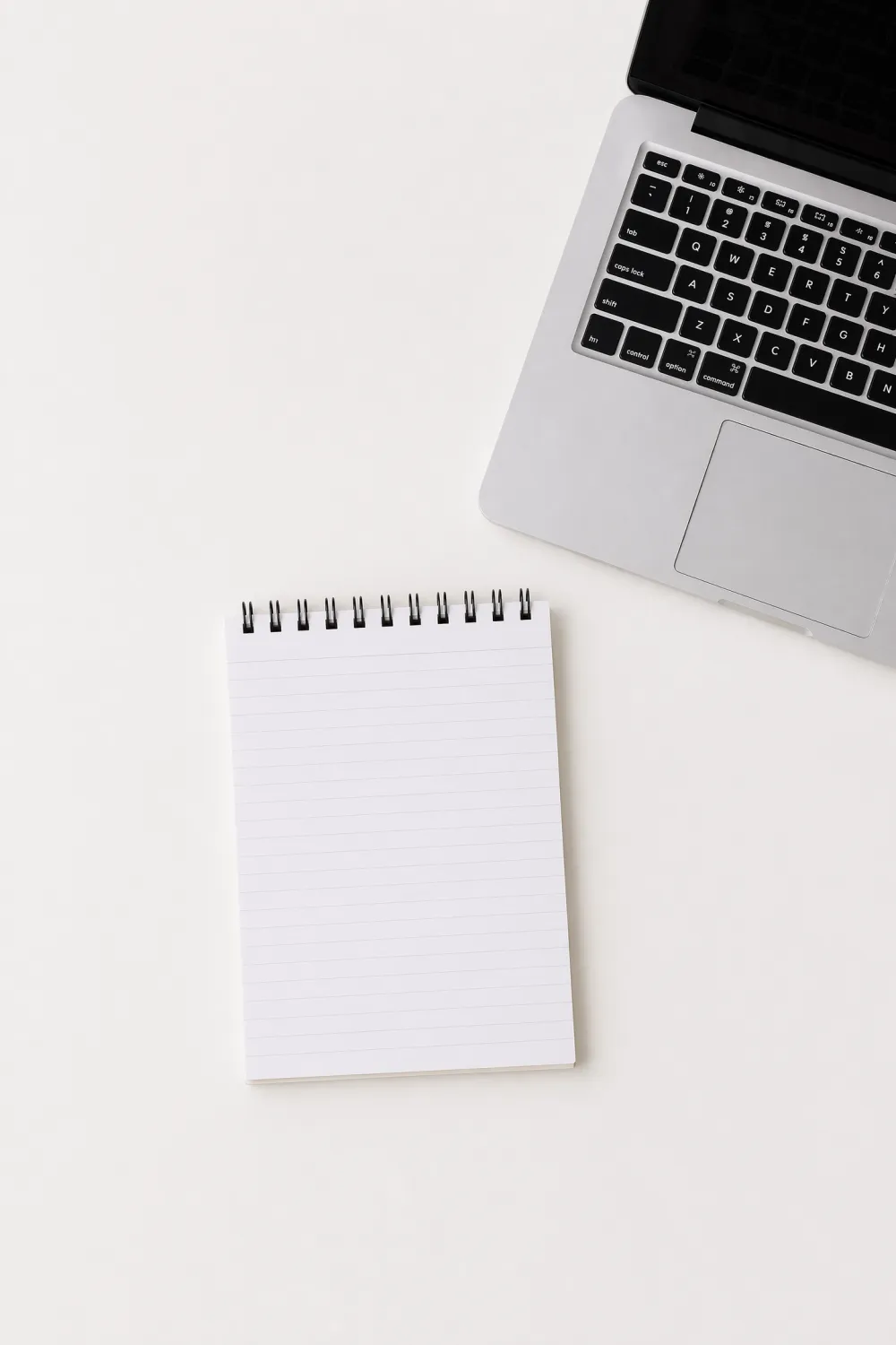 AI minimalist workspace flat lay with explicit exclusion instructions