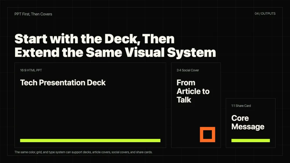 Deck visual system extended to covers and share cards