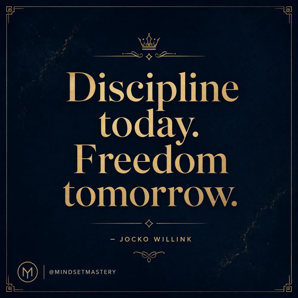 Instagram quote post — elegant serif on dark navy background, 1:1 square