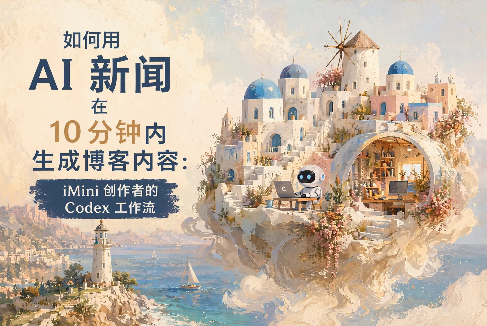 从 AI 新闻到博客内容的 10 分钟工作流：用 Codex 和 iMini 快速完成选题、写作与配图