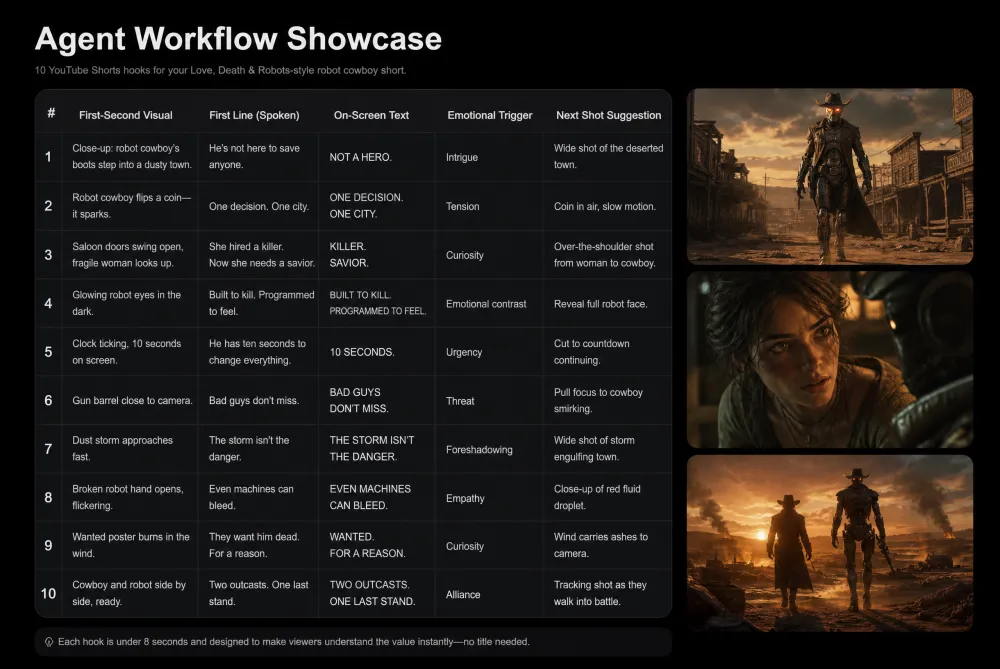 YouTube Shorts first-second hook planning prompt with vertical video framing