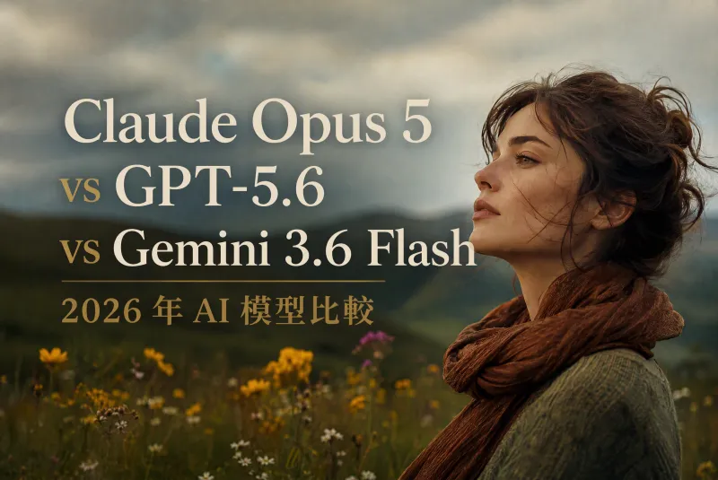 Claude Opus 5、GPT-5.6、Gemini 3.6 Flash 比較：2026 AI 模型選擇指南