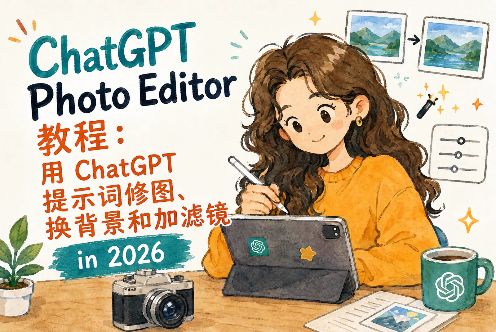 ChatGPT Photo Editor 教程：用 ChatGPT 提示词修图、换背景和加滤镜