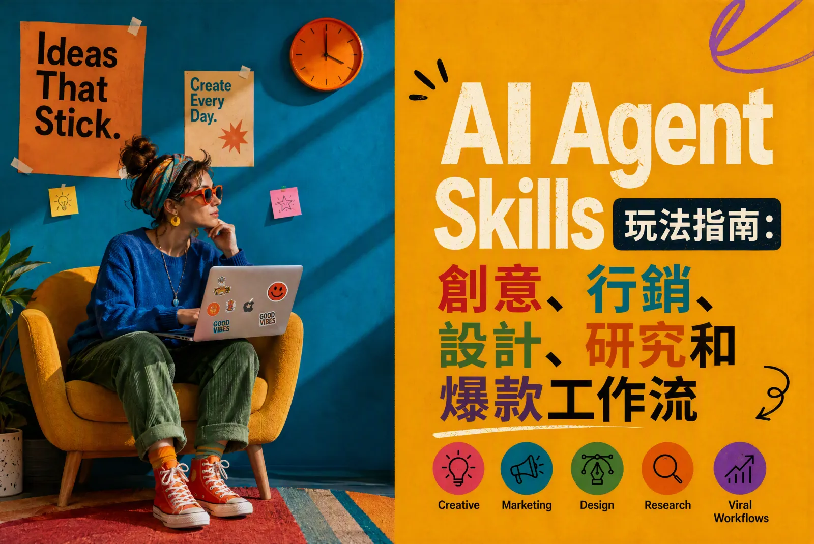 AI Agent Skills 玩法指南:創意、行銷、設計、研究和爆款工作流