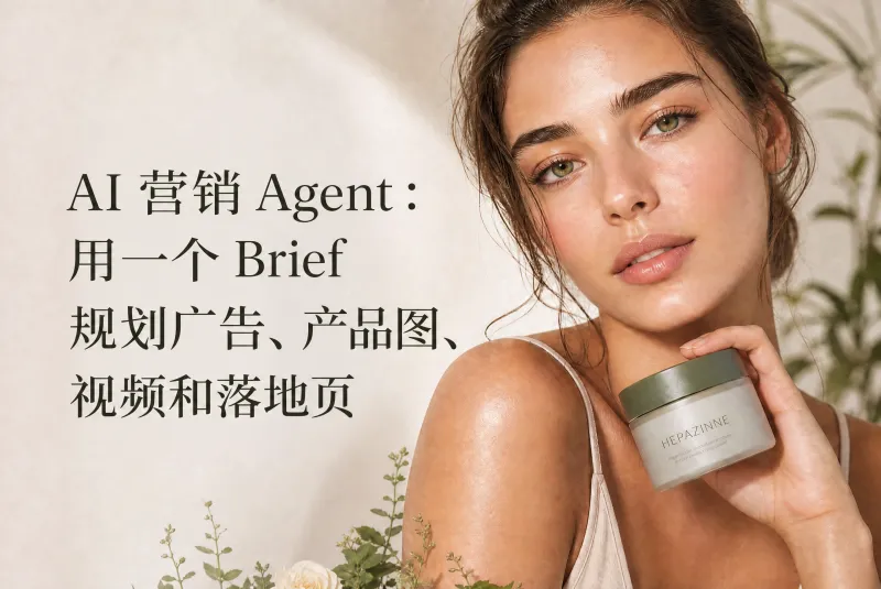 AI 营销 Agent：用一个 Brief 规划广告、产品图、视频和落地页