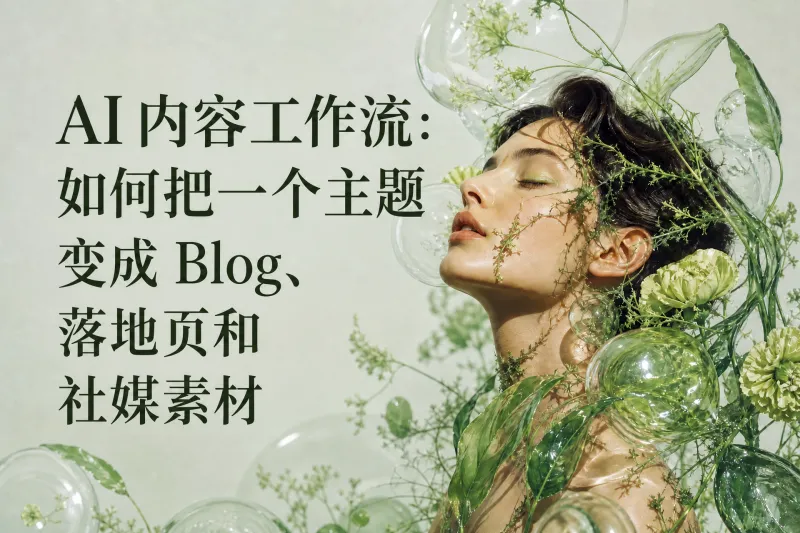 AI 内容工作流：如何把一个主题变成 Blog、落地页和社媒素材