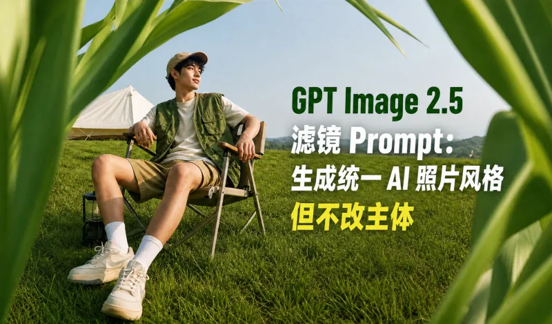 GPT Image 2.5 滤镜 Prompt：生成统一 AI 照片风格但不改主体