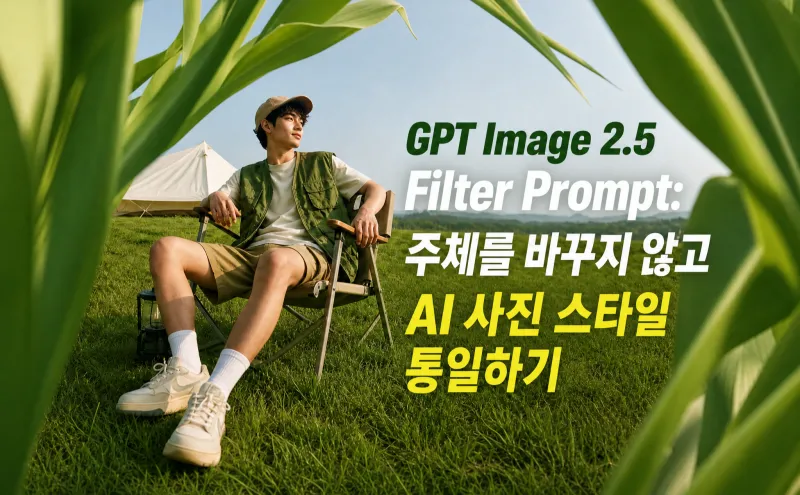 GPT Image 2.5 Filter Prompt: 주체를 바꾸지 않고 AI 사진 스타일 통일하기