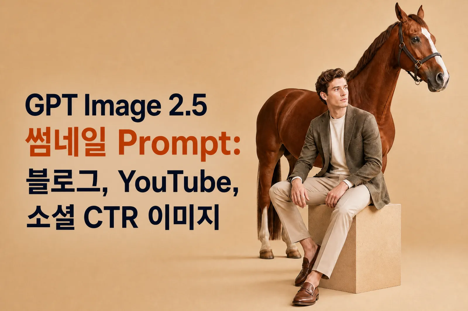 GPT Image 2.5 썸네일 Prompt: 블로그, YouTube, 소셜 CTR 이미지