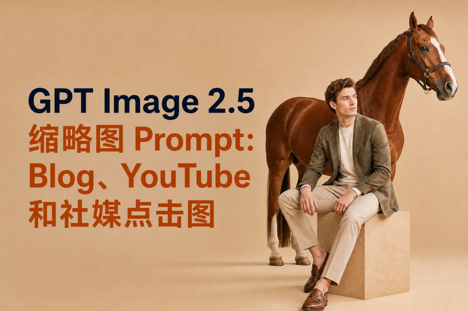 GPT Image 2.5 缩略图 Prompt：Blog、YouTube 和社媒点击图