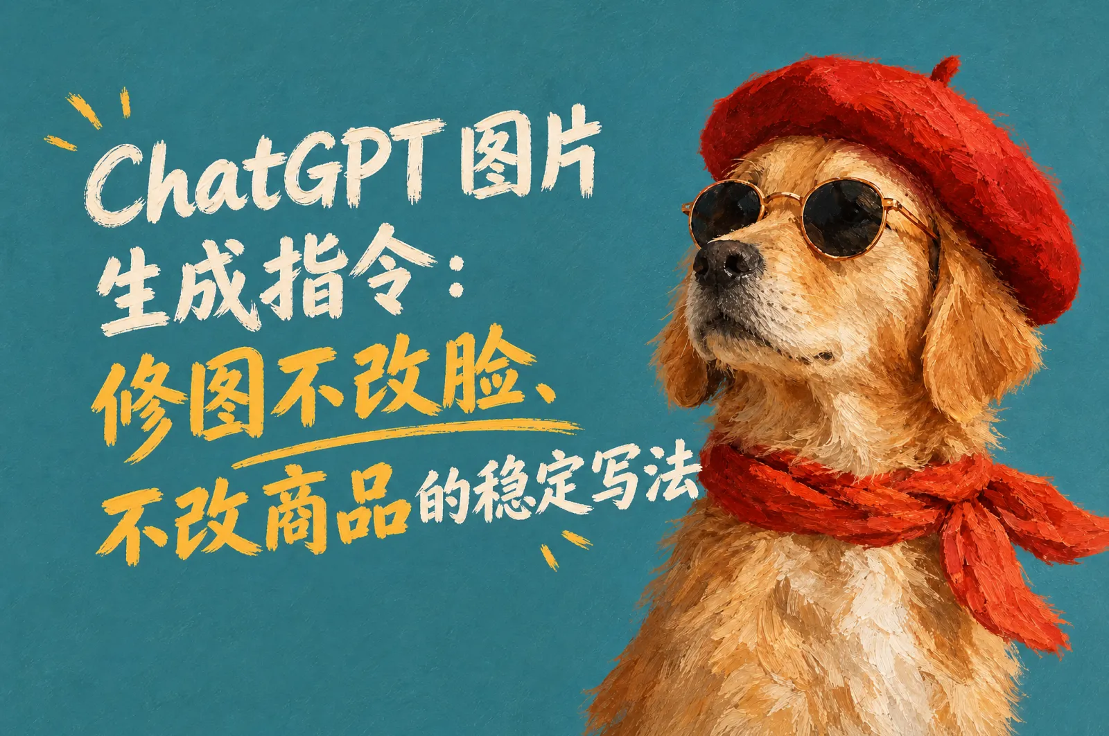ChatGPT 图片生成指令：修图不改脸、不改商品的稳定写法