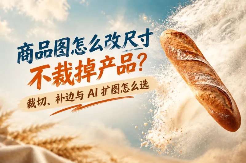 商品图怎么改尺寸不裁掉产品？裁切、补边与 AI 扩图怎么选